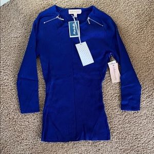 Philosophy blue ribbed sweater